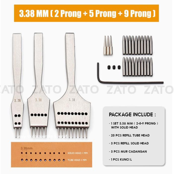 Silver 3.38 mm set ( 2+5+9 ) + Tube Head Refill